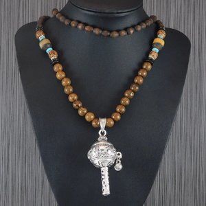 Tibetan Sandalwood Prayer Beads with prayer rattle